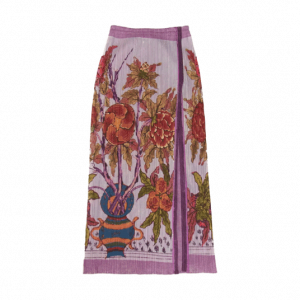 プリーツプリーズ PP84-JG572 PEONY BOTANICAL FLOWER SHIRT 牡丹 日本画 転写プリント ロング ラップスカート 買取実績