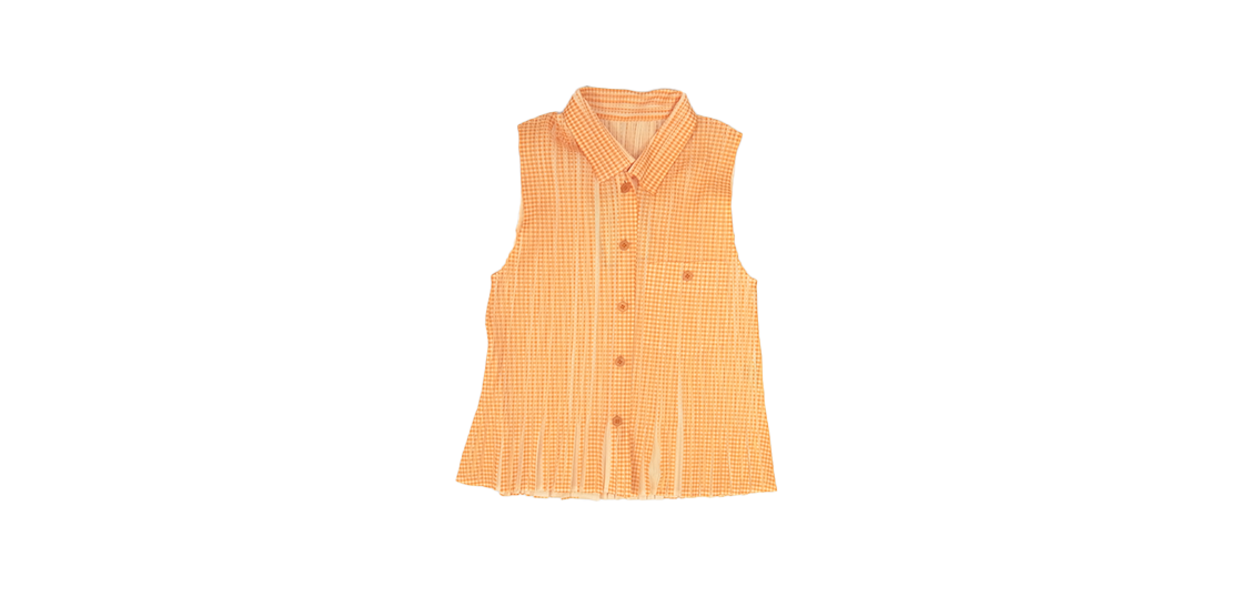 プリーツプリーズ イッセイミヤケ PP22-JE851 プリーツ加工 ギンガムチェック 転写 ノースリーブ ブラウス カットソー 買取実績