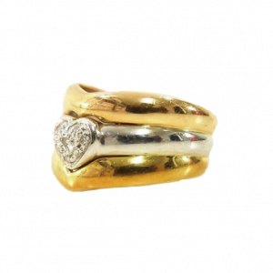 ポンテヴェキオ 金 プラチナ スリーカラー ハート リング ゴールド系 買取実績