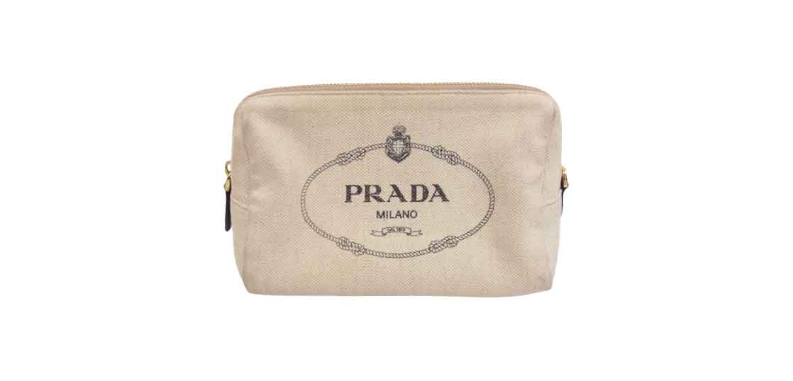 プラダ 1NE693 カナパ キャンバス ポーチ オフホワイト 買取実績