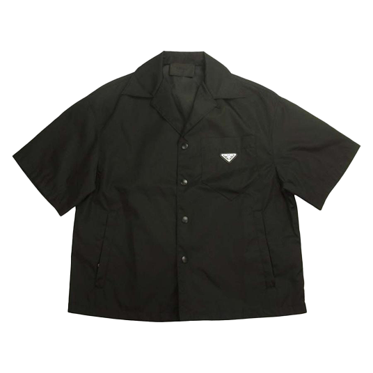 プラダ 21SS SC449 S182 1WQ8 Re-Nylon 三角ロゴプレート 半袖シャツ