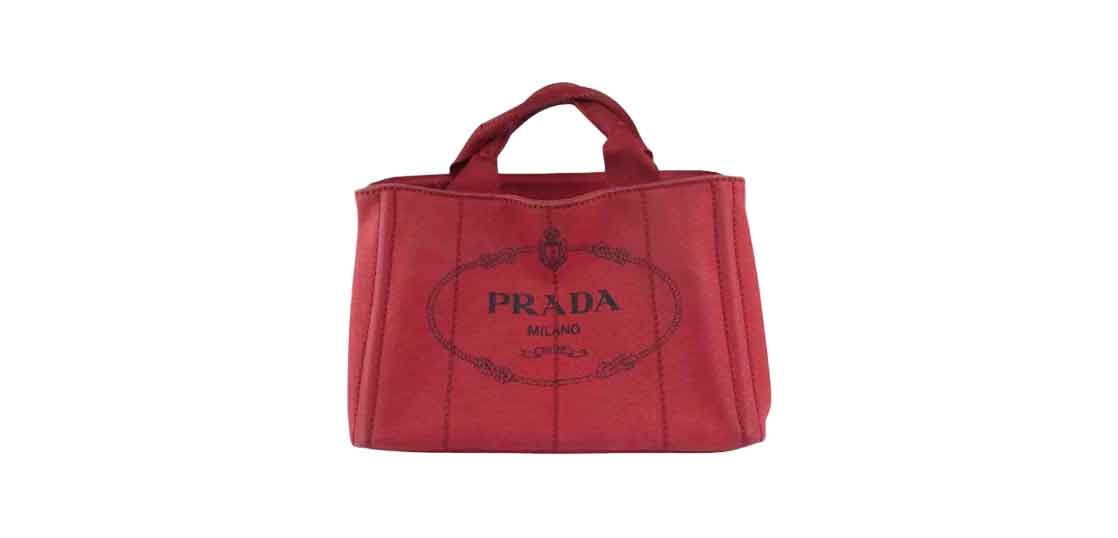 プラダ BN2439 カナパ キャンバス ハンド バッグ レッド 買取実績