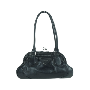 プラダ レザー がま口 ショルダー ハンド バッグ イタリア製 ブラック 買取実績