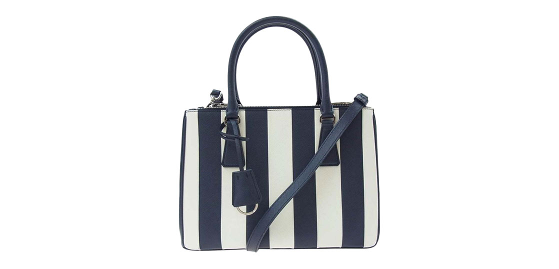 プラダ 1BA863 ガレリア サフィアーノ ストライプ 2WAY ショルダー バッグ 買取実績