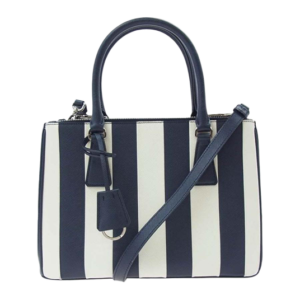 プラダ 1BA863 ガレリア サフィアーノ ストライプ 2WAY ショルダー バッグ 買取実績