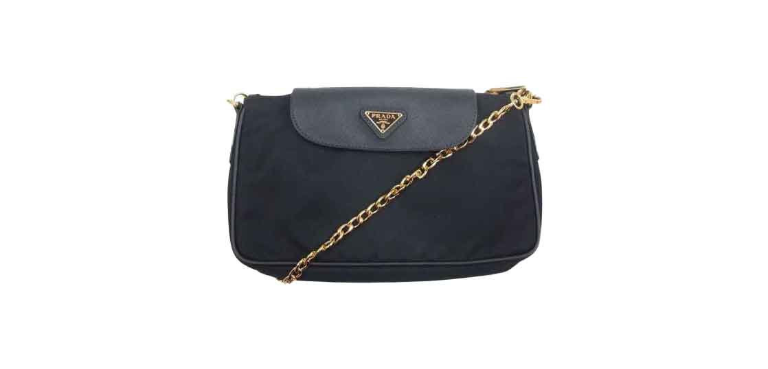 プラダ サフィアーノ ナイロン チェーン ショルダー バッグ ブラック 買取実績