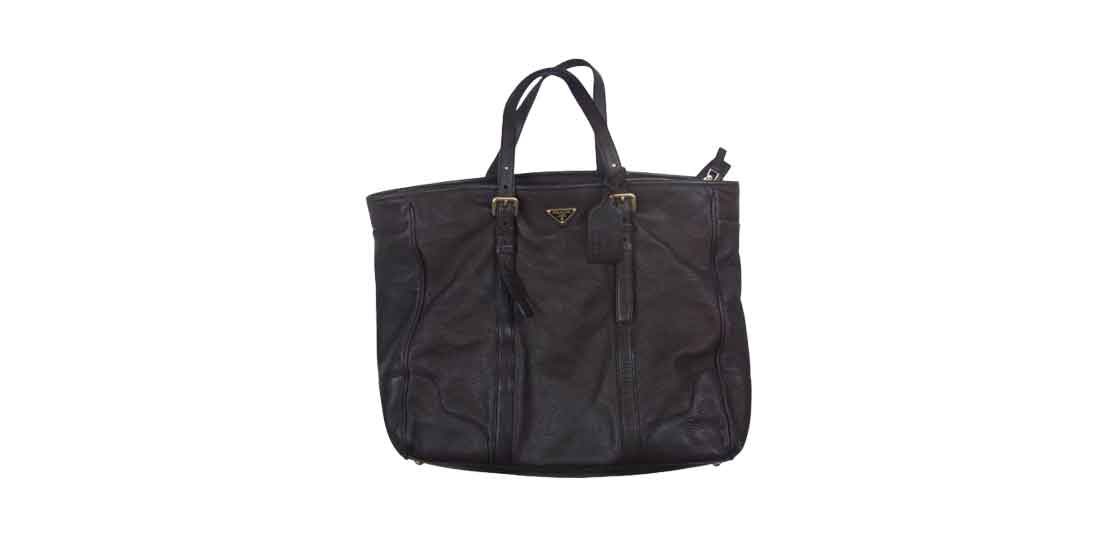 プラダ 三角プレート レザー トート バッグ ブラウン 買取実績