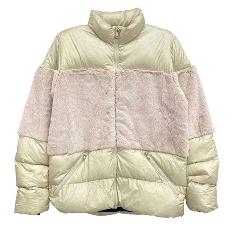 AKM × SNOWMAN スノーマン BOND SILVERGREY CREAM フェイクファー 切替 ダウンジャケット 買取実績 画像