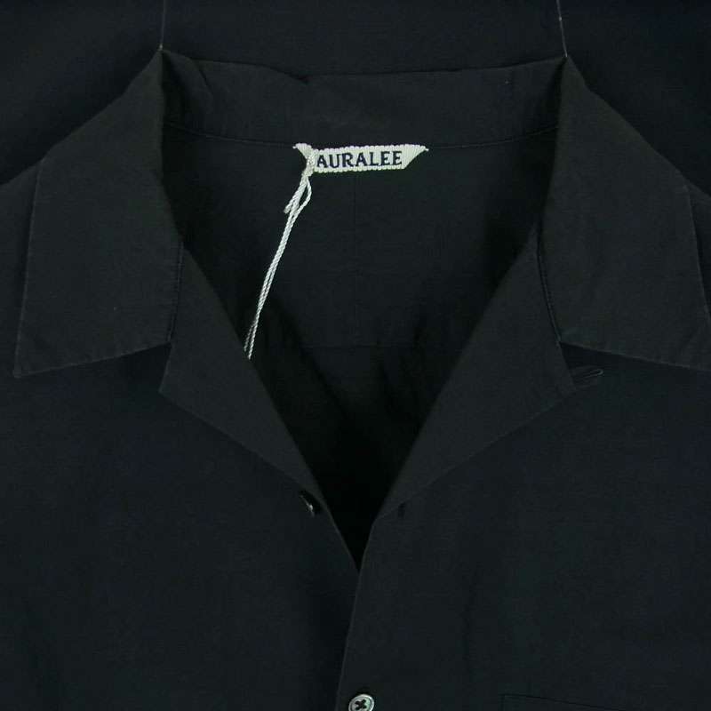 オーラリー 17SS A7SS01WC SELVEDGE WEATHER CLOTH OPEN COLLARED SHIRTS セルビッチ ウェザークロス オープンカラー 長袖 シャツ 買取実績 画像