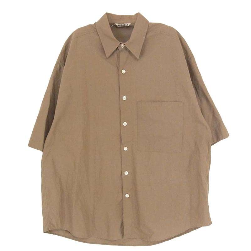 オーラリー 19SS A9SS02TN WASHED FINX TWILL HALF SLEEVED BIG SHIRTS ウォッシュドフィンクス ツイル ハーフスリーブ オーバーサイズ 半袖 ボタン シャツ 買取実績 画像