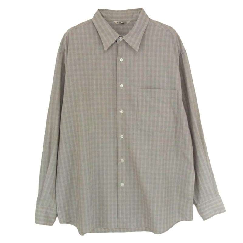 オーラリー 20SS A20SS01LC SUPER LIGHT WOOL CHECK SHIRTS スーパー ライト ウール チェック 長袖 シャツ 買取実績 画像