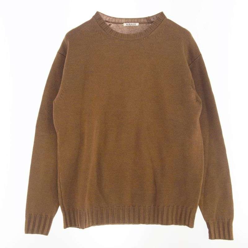 オーラリー 23AW A23AP01SW WASHED FRENCH MERINO KNIT P/O フレンチメリノウール ウォッシュ加工 フレンチメリノ プルオーバー ニット 買取実績 画像