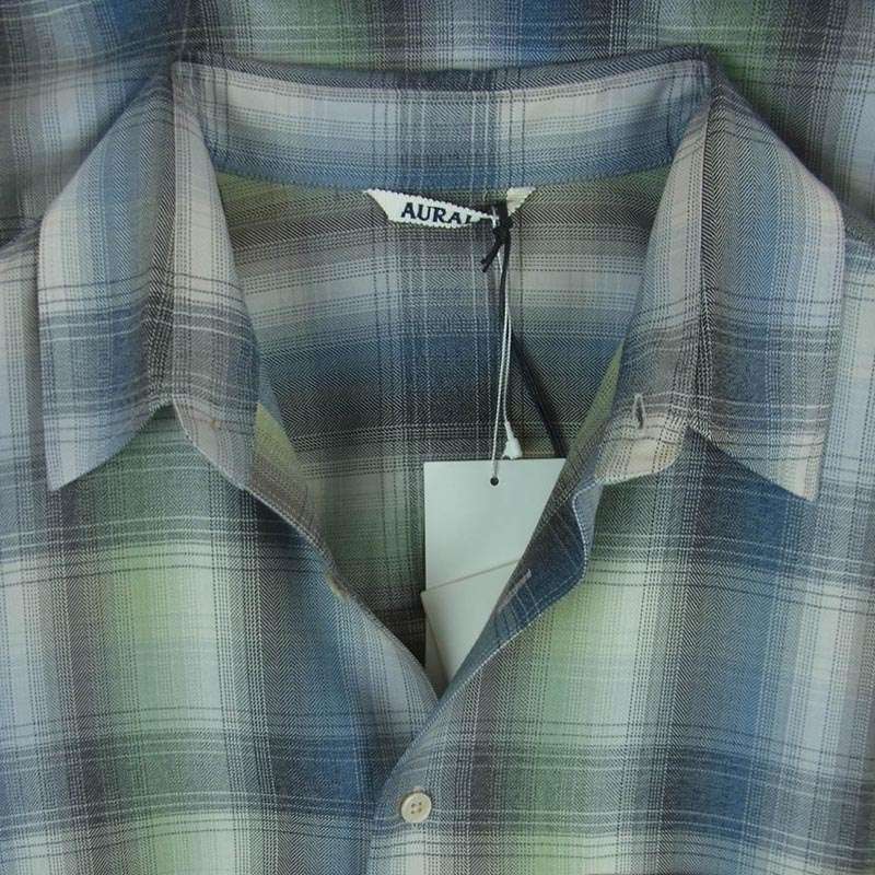 オーラリー 25AW A25AS01LC SUPER LIGHT WOOL CHECK スーパー ライトウール チェック 長袖 シャツ 買取実績 画像