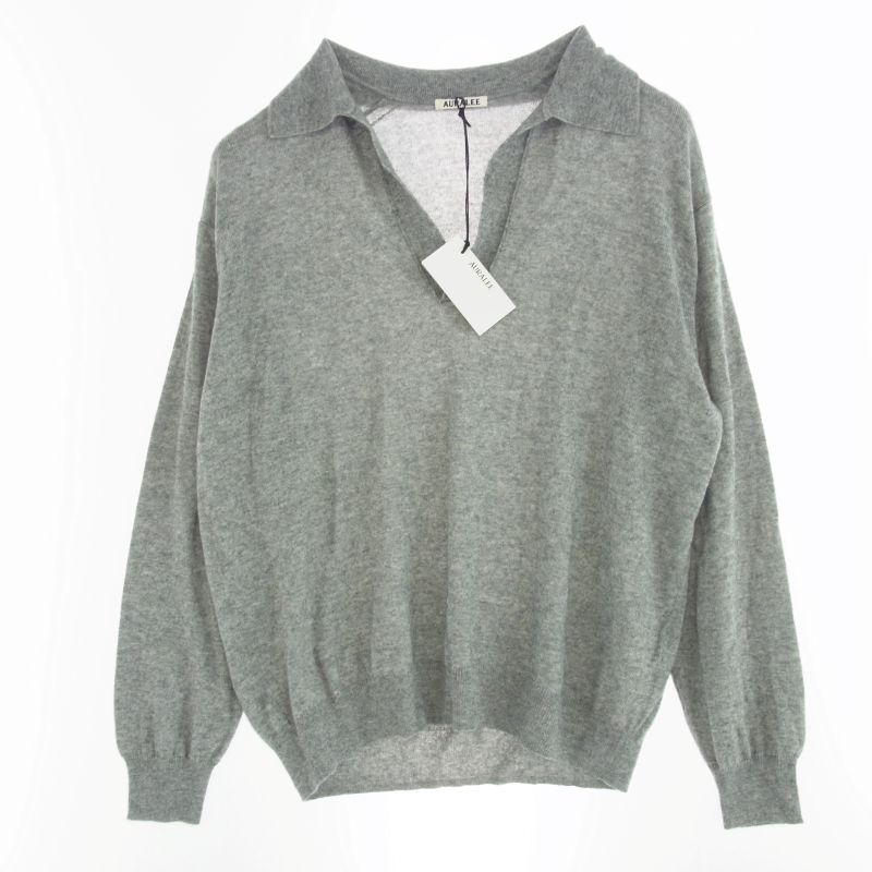 オーラリー A24SP02SC SUPER FINE CASHMERE SILK KNIT SKIPPER POLO カシミヤ シルク スキッパー ポロ シャツ 買取実績 画像