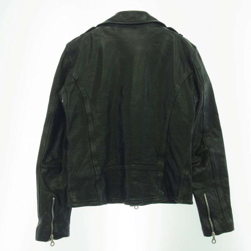 バックラッシュ定価19.9万円イタリーカーフ製品染め襟付きレザーブルゾン黒 バックラッシュ定価19.9万円イタリーカーフ製品染め襟付きレザー
