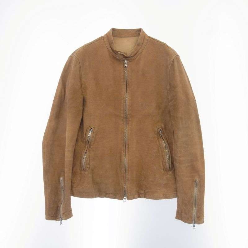 バックラッシュ 1255-03 白鞣し 製品後バイオウォッシュ カーフスエード シングル ライダースジャケット 買取実績 画像