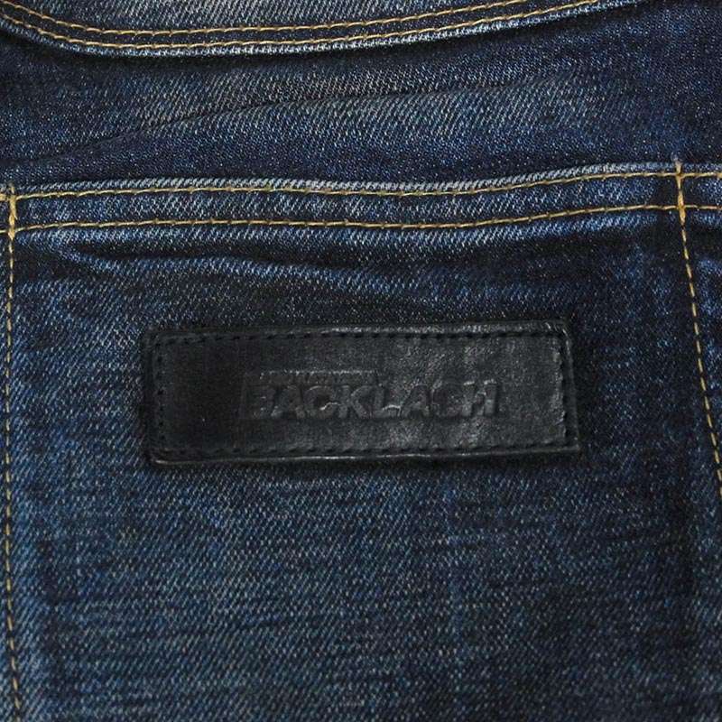 イサムカタヤマバックラッシュ 1483-07 ロゴレザーパッチ レザー切替ポケット ストレッチ スキニー デニムパンツ 買取実績 画像