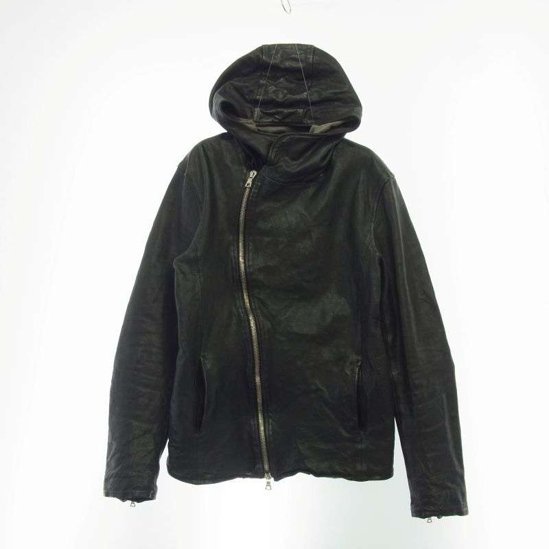 バックラッシュ 1498-06 JAPAN CALF GARMENT-DYED JACKET ジャパンカーフ製品染め フード付き ライダースジャケット 買取実績 画像