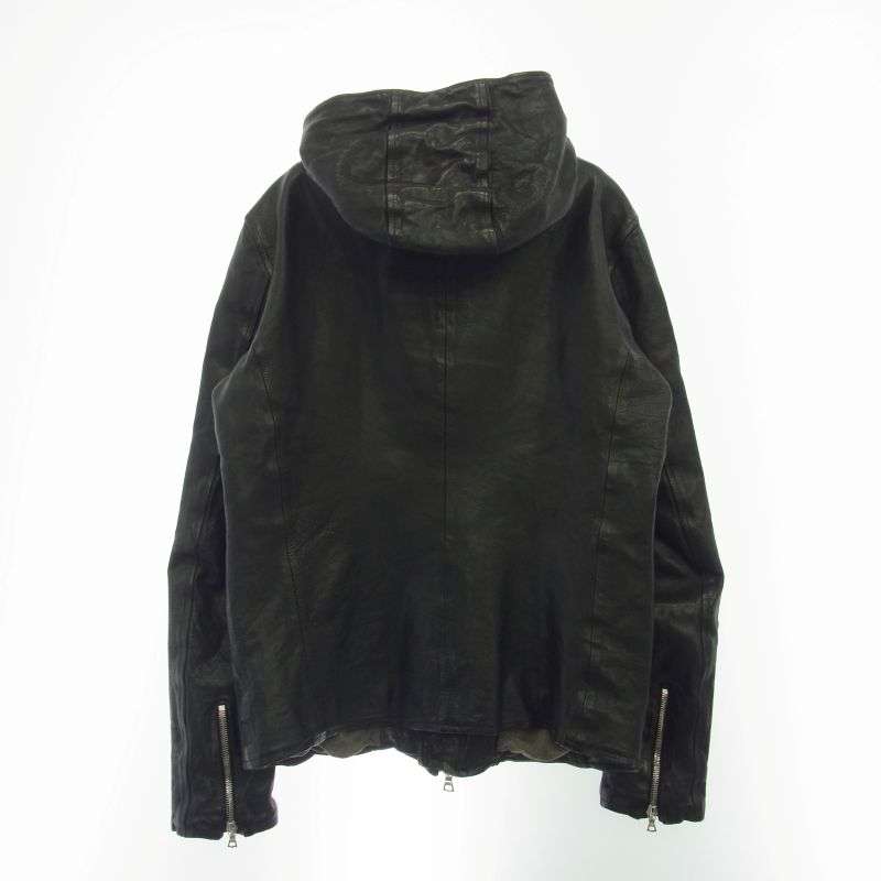 バックラッシュ 1498-06 JAPAN CALF GARMENT-DYED JACKET ジャパンカーフ製品染め フード付き ライダースジャケット 買取実績 画像