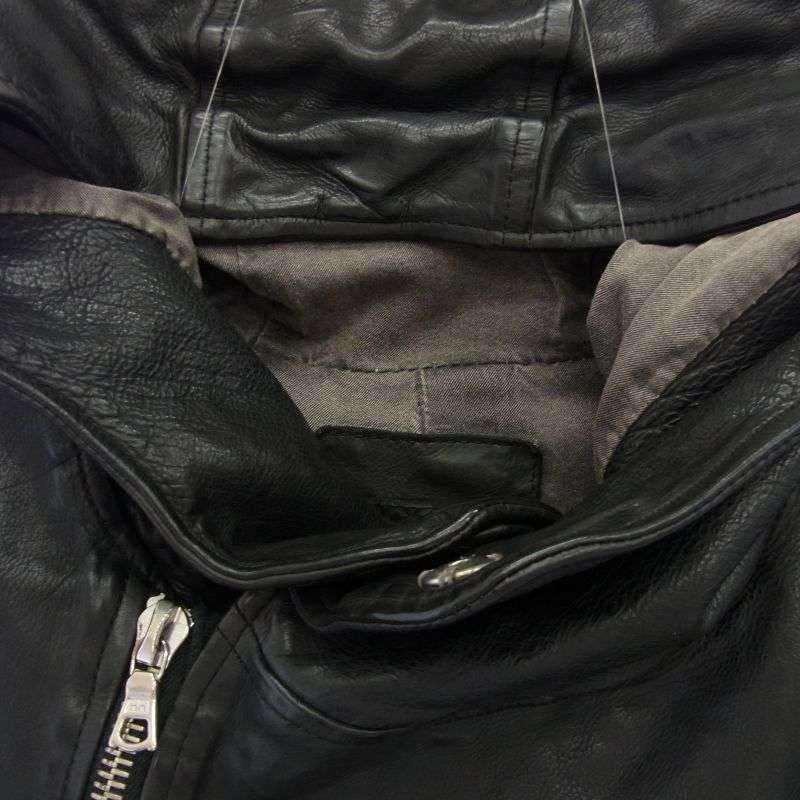 バックラッシュ 1498-06 JAPAN CALF GARMENT-DYED JACKET ジャパンカーフ製品染め フード付き ライダースジャケット 買取実績 画像