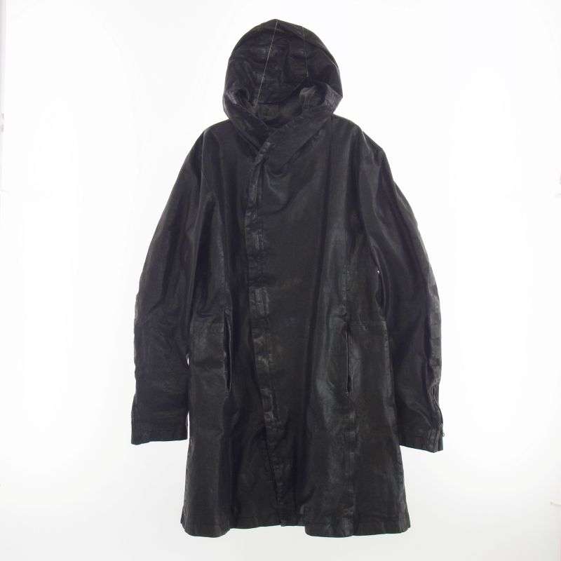 イサムカタヤマバックラッシュ 1604-03 × GULLAM グラム Hooded Coat Italian shoulder Cow leather イタリアン ダブルショルダー フーデッド コート 買取実績 画像