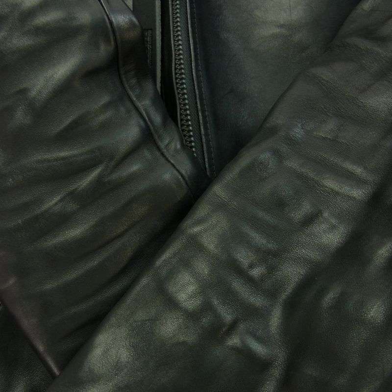 イサムカタヤマバックラッシュ 19AW 1839-01 イタリーホースバケッタ レザー セミダブル ライダース ジャケット 買取実績 画像