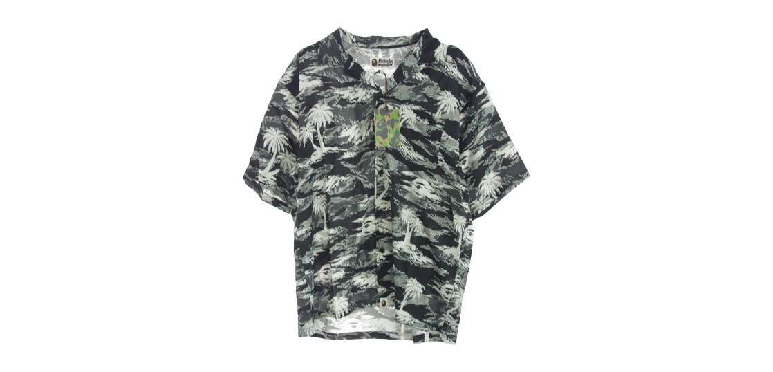 アベイシングエイプ 1L30132306 PALM TREE CAMO OPEN COLLAR POCKET SS SHIRT  買取実績