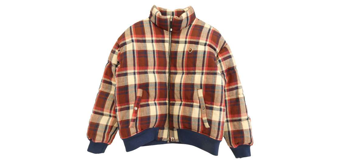 アベイシングエイプ 001DNJ801008M ラブジェネチェック CHECK DOWN JACKET 買取実績