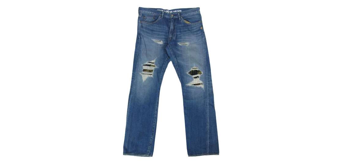 アベイシングエイプ 001DPE301001X BAPE CAMO DAMAGE DENIM PANTS 買取実績