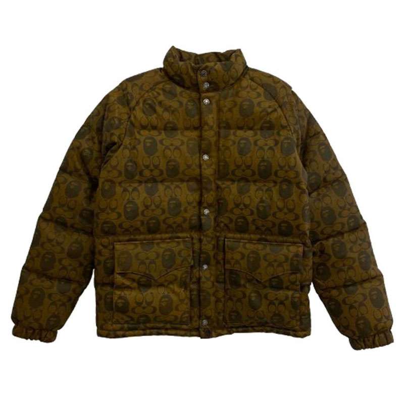 アベイシングエイプ 001HJG231902X COACH コーチ LEATHER DOWN JACKET Wネーム シープスキン レザー ダウンジャケット 買取実績 画像