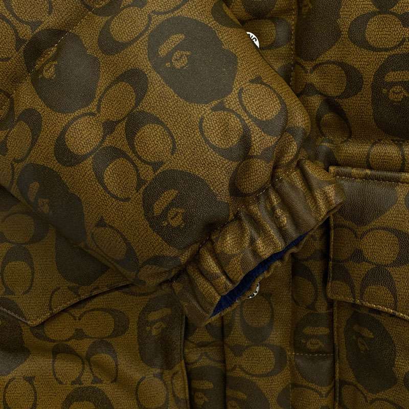 アベイシングエイプ 001HJG231902X COACH コーチ LEATHER DOWN JACKET Wネーム シープスキン レザー ダウンジャケット 買取実績 画像
