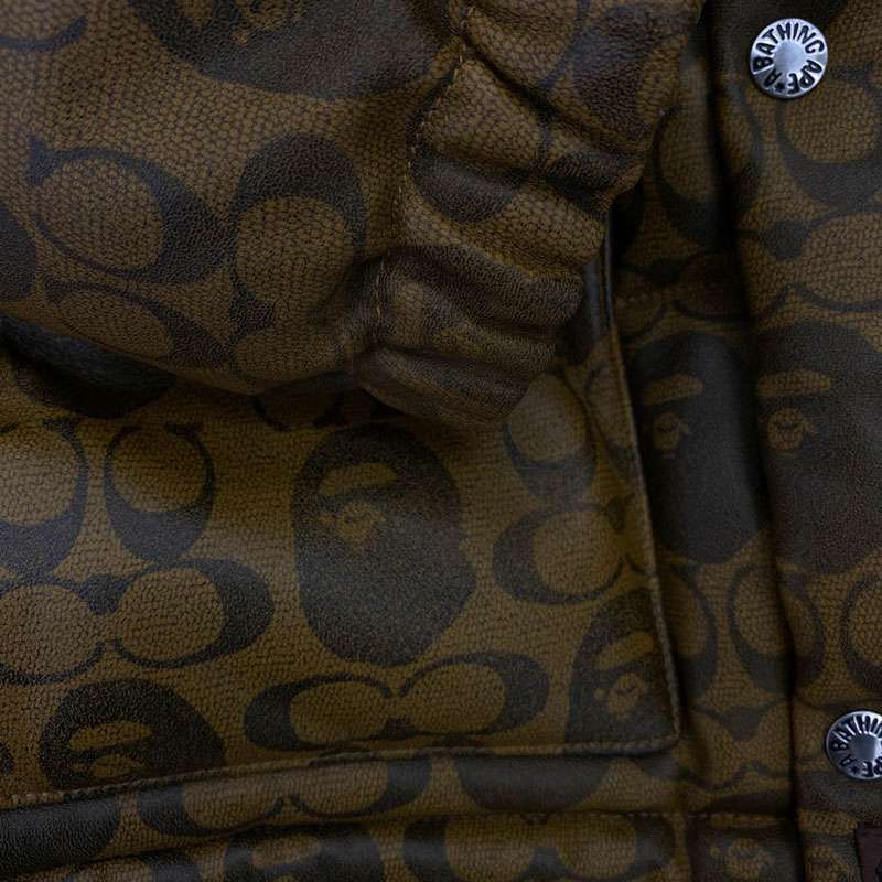 アベイシングエイプ 001HJG231902X COACH コーチ LEATHER DOWN JACKET Wネーム シープスキン レザー ダウンジャケット 買取実績 画像