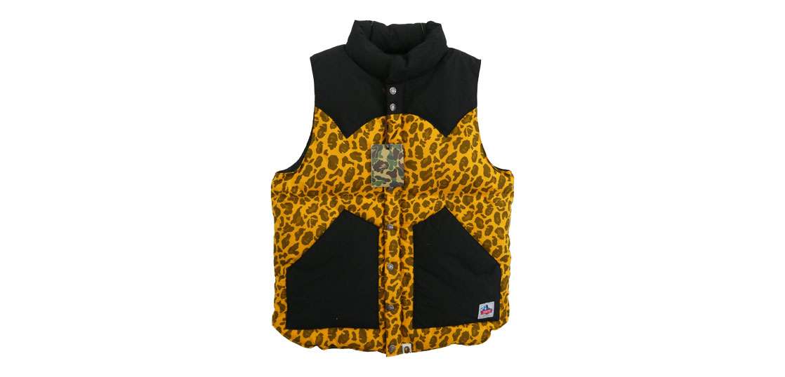 アベイシングエイプ 001LJA801017X Leopard camo 総柄プリント ダウン ベスト 買取実績