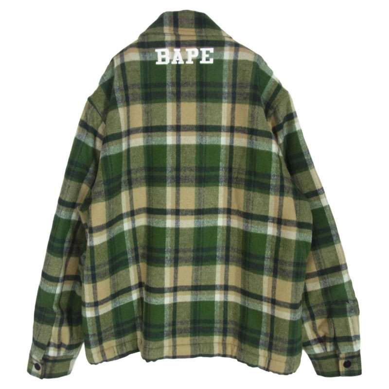 アベイシングエイプ 001ljh801001m CHECK CPO ZIP JACKET ウール チェック ジップ ジャケット 買取実績 画像