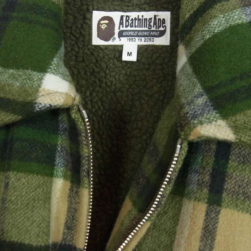 アベイシングエイプ 001ljh801001m CHECK CPO ZIP JACKET ウール チェック ジップ ジャケット 買取実績 画像