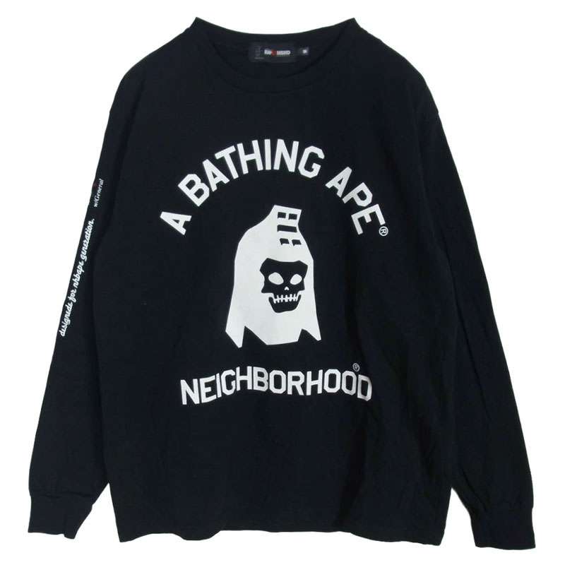 アベイシングエイプ 001LTK731904C × neighborhood ネイバーフッド L/S TEE プリント 長袖 Tシャツ 買取実績 画像