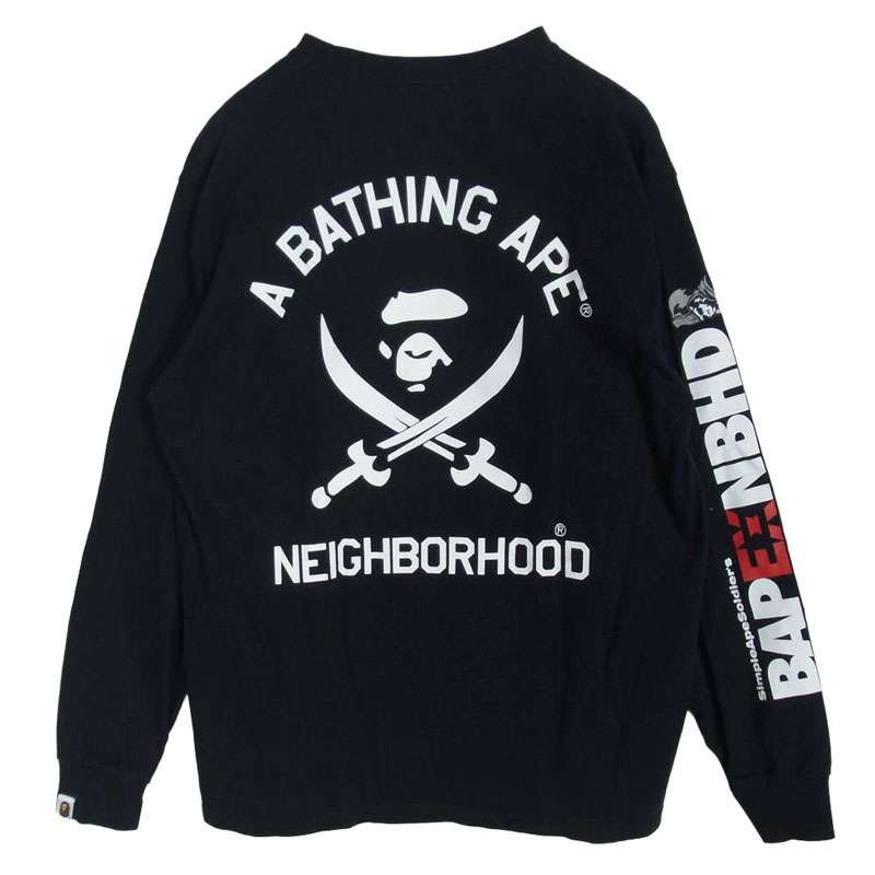 アベイシングエイプ 001LTK731904C × neighborhood ネイバーフッド L/S TEE プリント 長袖 Tシャツ 買取実績 画像
