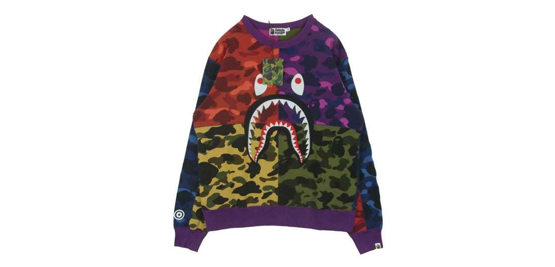 アベイシングエイプ 1F30113006 MIXCAMO SHARK CRAZYWIDE SWEAT 買取実績