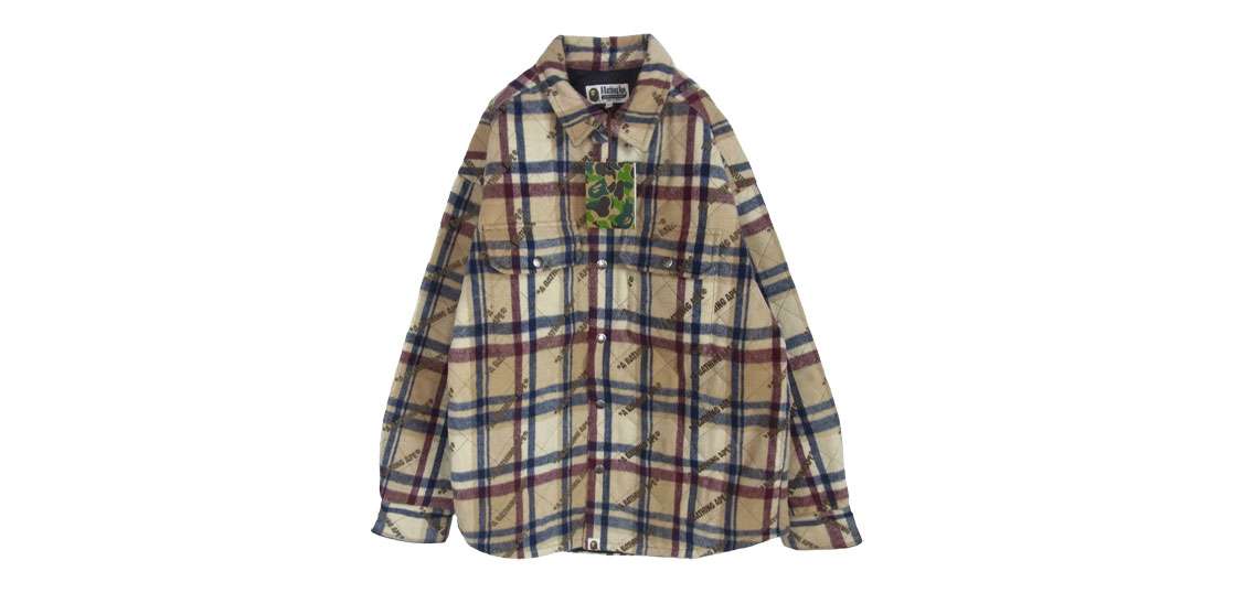 アベイシングエイプ 23AW 001HJJ801059I LOGO CHECK PATTERN PADDED FLANNEL SHIRT JACKET 買取実績