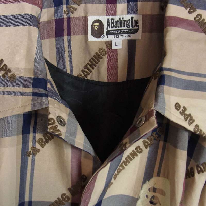 アベイシングエイプ 25SS 001LJJ801052I Logo Check Pattern Coach Jacket ロゴ チェックパターン コーチジャケット 買取実績 画像