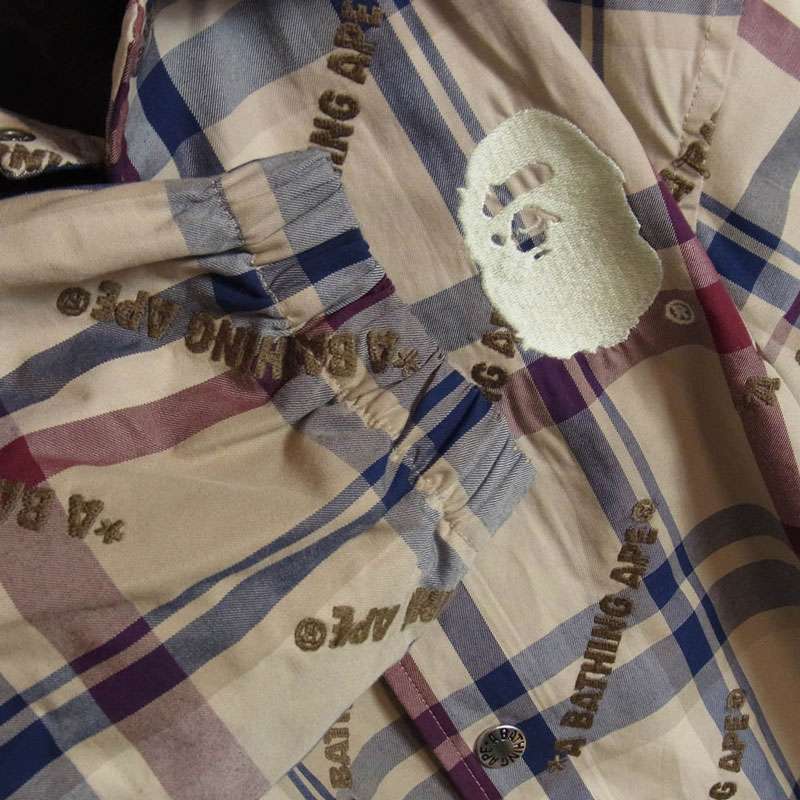 アベイシングエイプ 25SS 001LJJ801052I Logo Check Pattern Coach Jacket ロゴ チェックパターン コーチジャケット 買取実績 画像