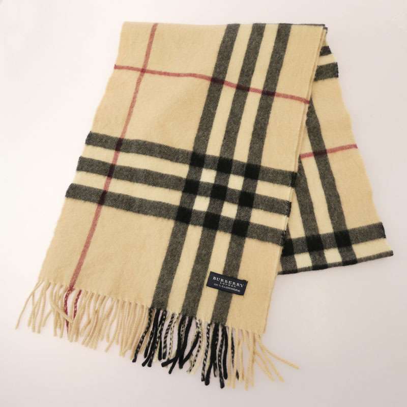 バーバリー カシミア チェック マフラー 買取実績 画像
