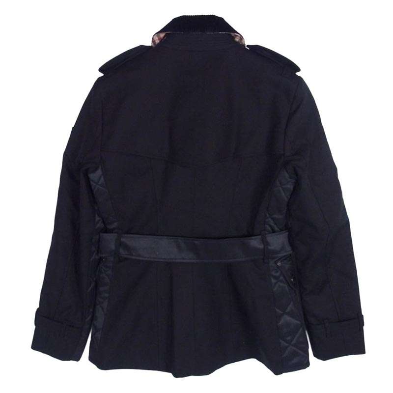 バーバリー ロンドン 8038326 2021 Future Archive カプセルコレクション 裏地ノバチェック 襟コーデュロイ キルティング切替 ベルテッド ハーフコート ジャケット 買取実績 画像