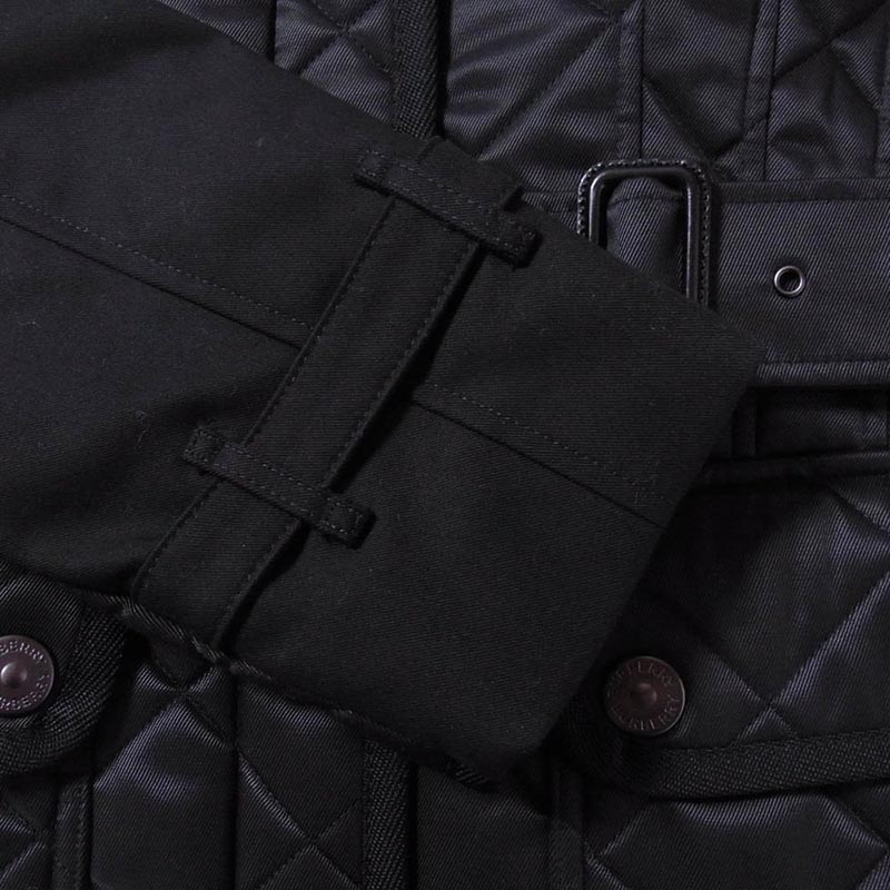 バーバリー ロンドン 8038326 2021 Future Archive カプセルコレクション 裏地ノバチェック 襟コーデュロイ キルティング切替 ベルテッド ハーフコート ジャケット 買取実績 画像