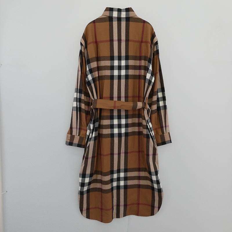 バーバリー ロンドン 8046712 Astride Check Wool Shirtdress ノバチェック ウール ベルテッド ワンピース ドレス 買取実績 画像