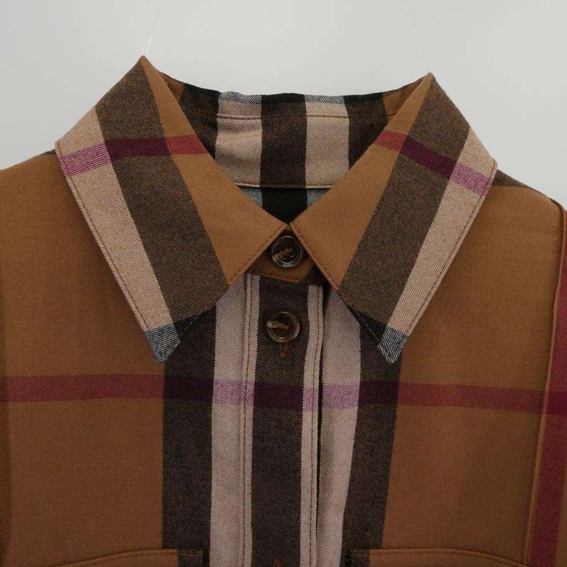 バーバリー ロンドン 8046712 Astride Check Wool Shirtdress ノバチェック ウール ベルテッド ワンピース ドレス 買取実績 画像