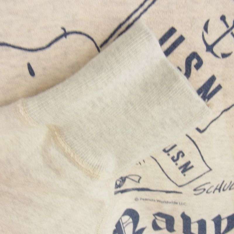 バズリクソンズ BR69274 × PEANUS U.S.NAVY セットイン クルーネック スウェット シャツ ピーナッツ スヌーピー 買取実績 画像