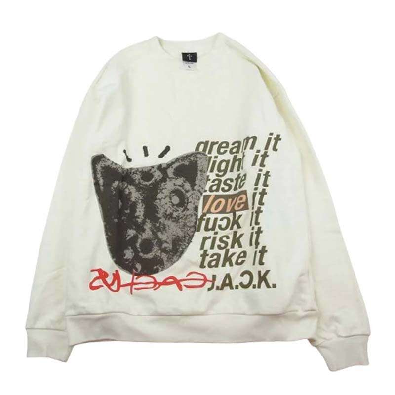 カクタスジャック Travis Scott D.L.T.L.F.R.T. CREWNECK ホワイト系 買取実績 画像