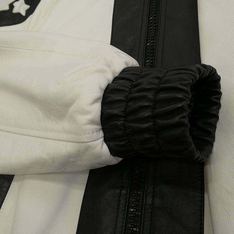 セリーヌ 22AW 2ED47577H by Hedi Slimane エディ期 SOFT LAMBSKIN FLAG TEDDY JACKET バイカラー ソフトラムスキン テディジャケット 買取実績 画像