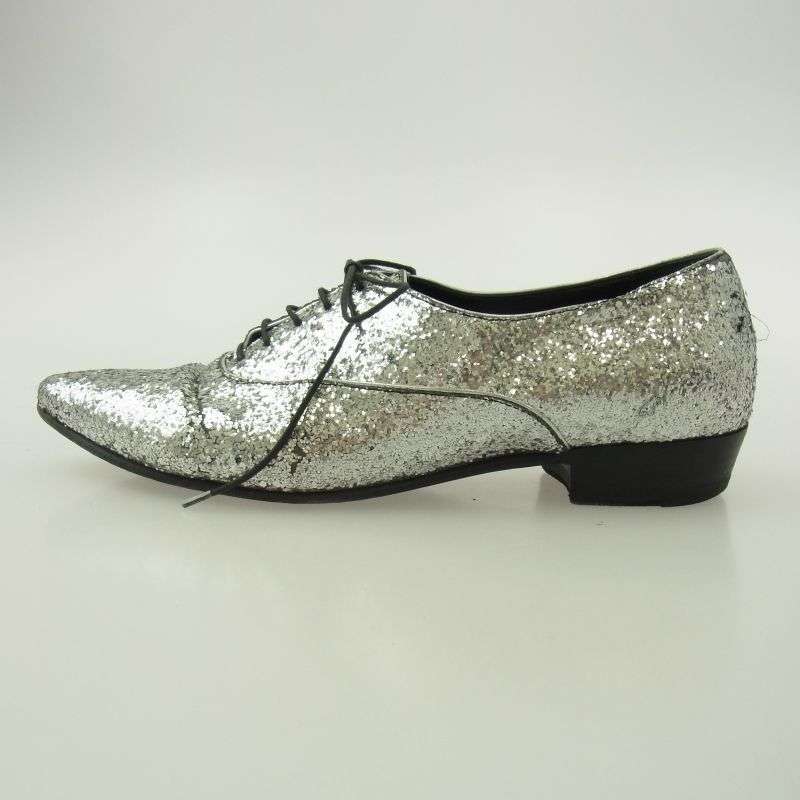 セリーヌ SA0199 グリッター ラメ ポインテッドトゥ レースアップ ドレス シューズ 買取実績 画像